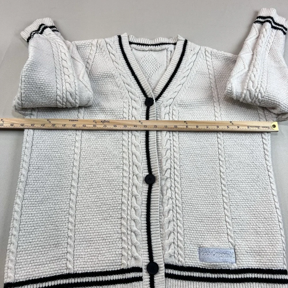 Taylor Swift Folklore 2020 The Cardigan Sweater Cable Knit Stars Beige MD/LG